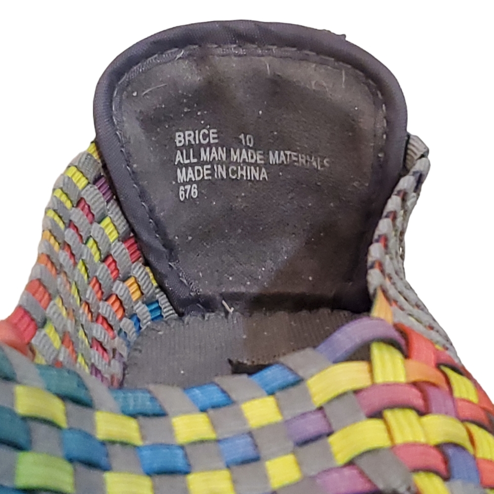 Steven by Steve Madden "Brice" Wedges Rainbow Woven Multi Color Size 10 - Picture 6 of 8